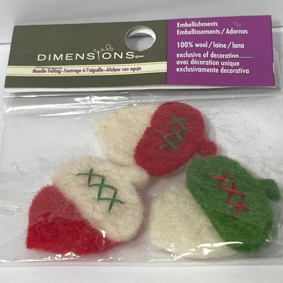 Christmas Acorns 100% Wool Felt Crafts Applique Embellishments Needle Felting - Picture 1 of 13